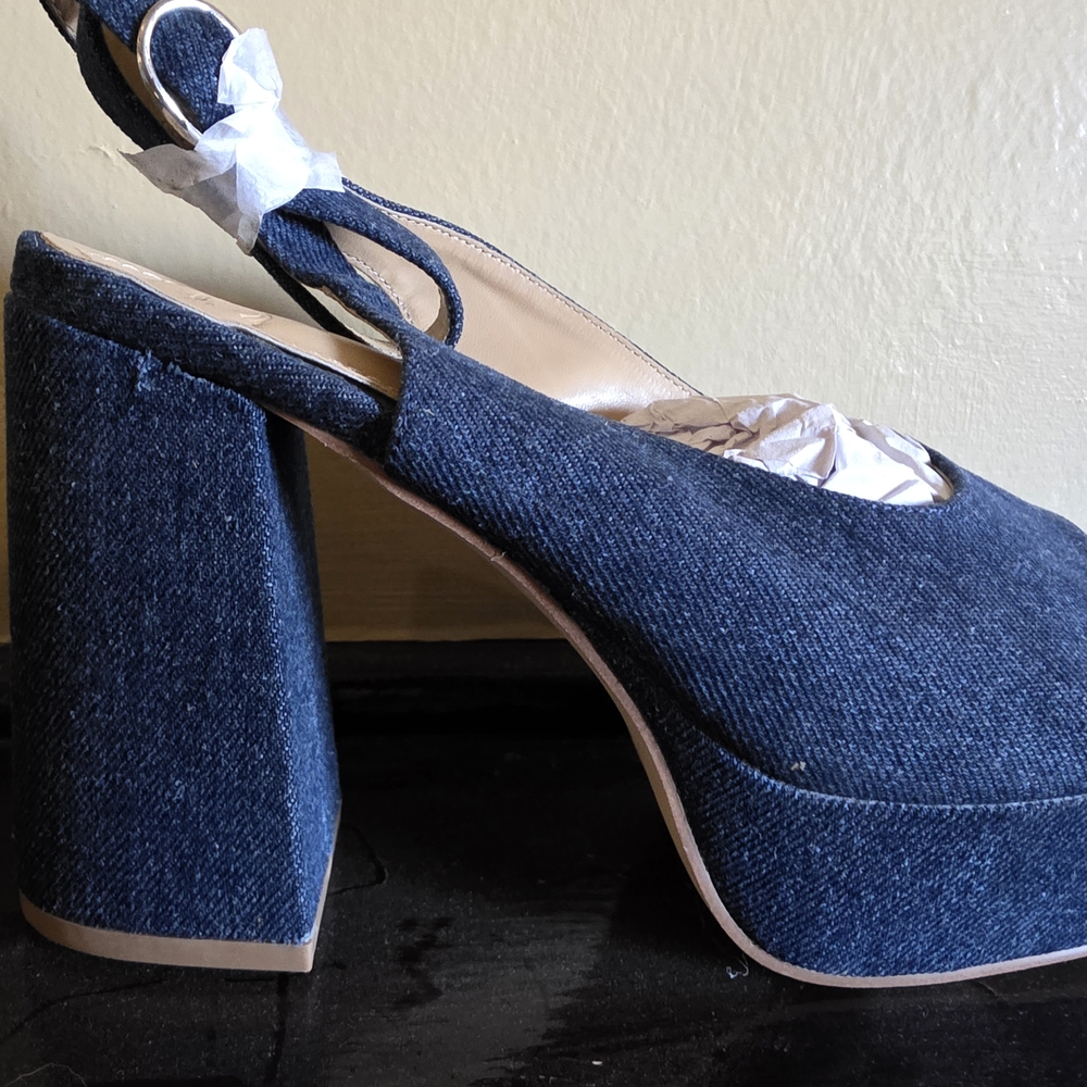 JustFab Dark Blue Platform Heels